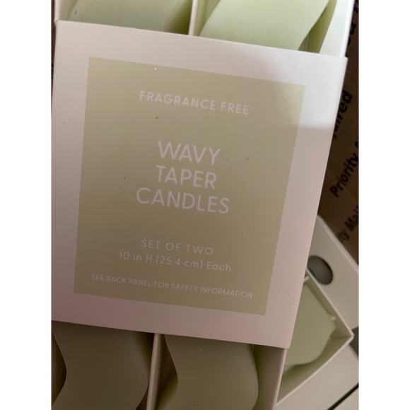Bundle (12-2 pack) Wavy Taper Candles. Pistachio Green Fragrance Free 10” - Picture 3 of 4